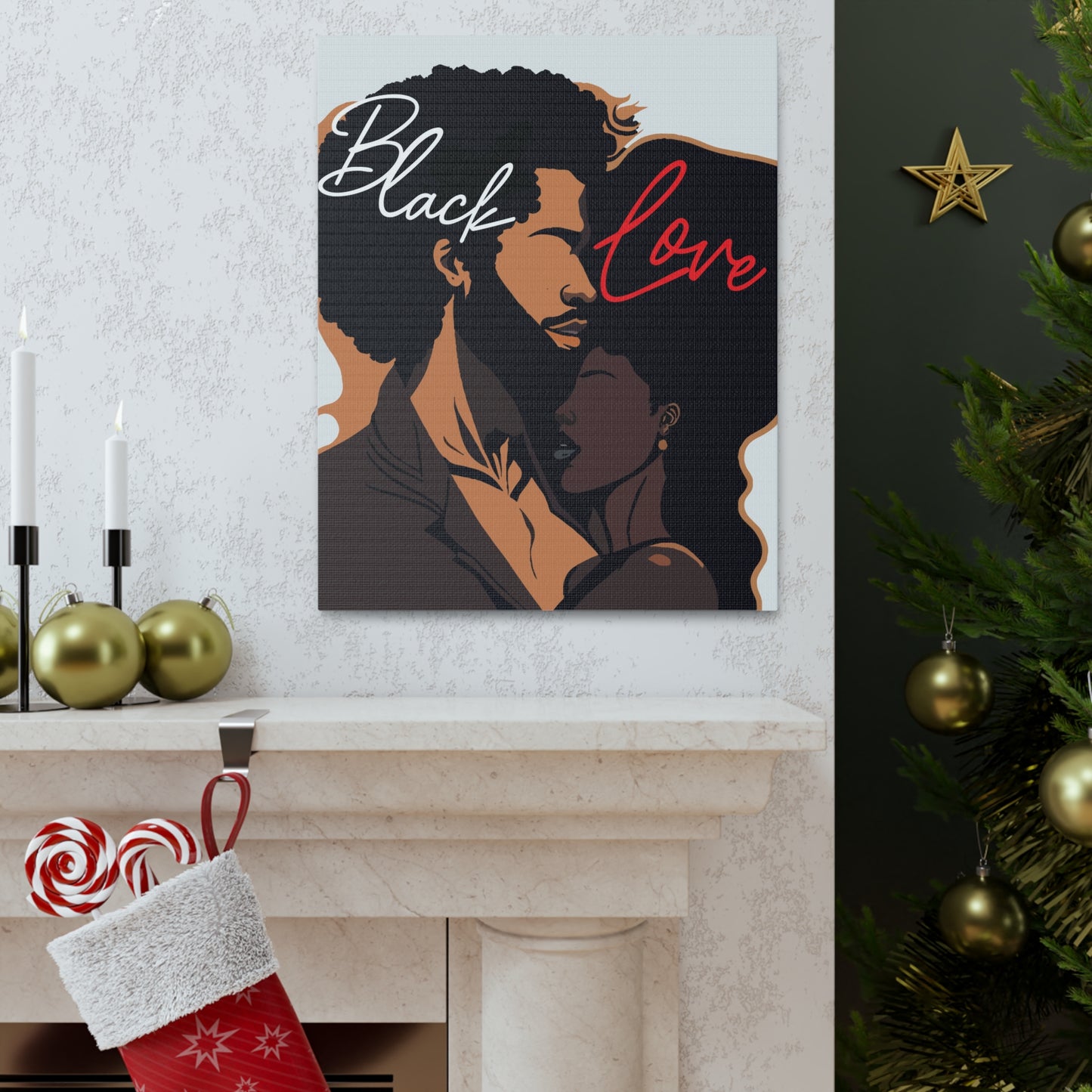 Love in Every Shade - Vibrant Black Love Canvas Wall Art