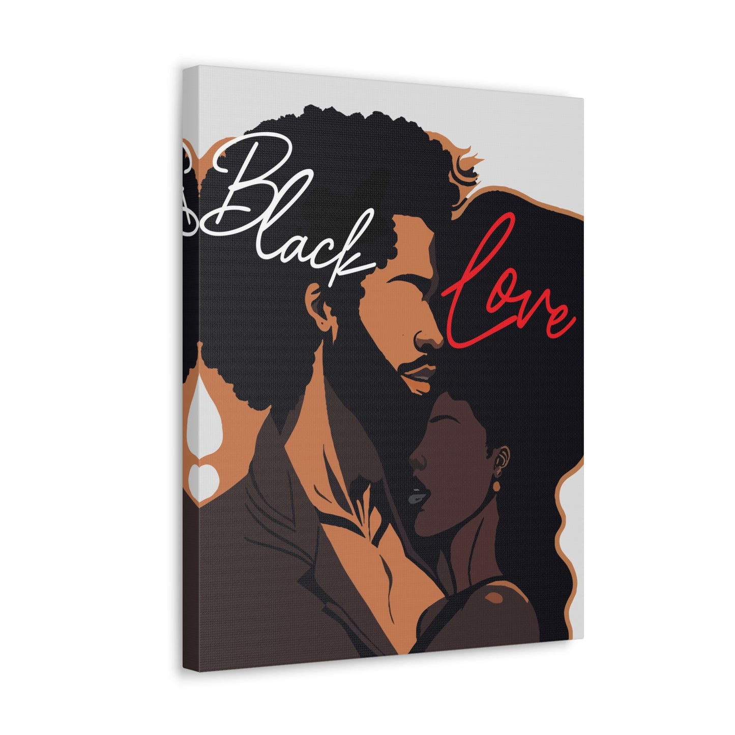 Love in Every Shade - Vibrant Black Love Canvas Wall Art
