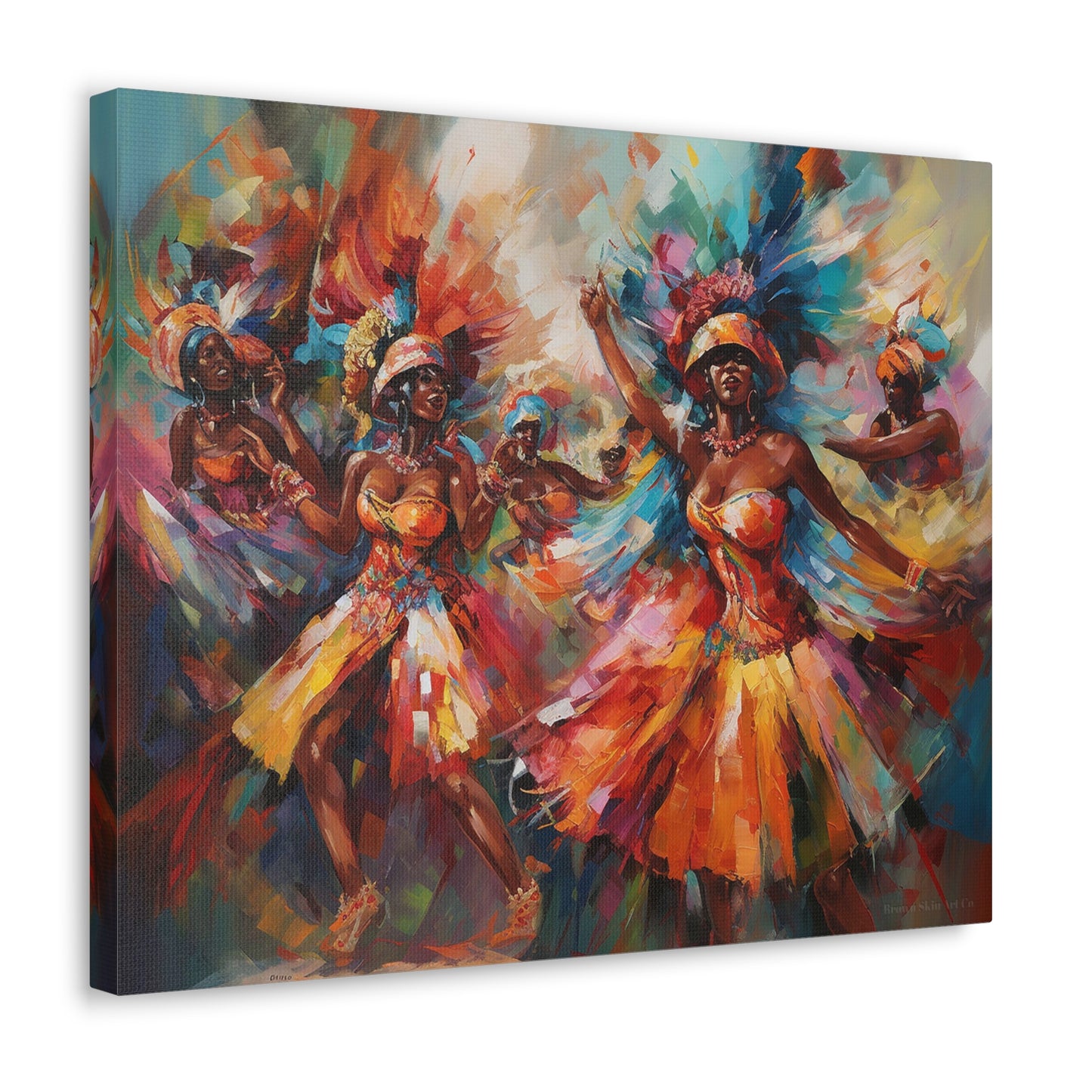 Dance of Unity - Carnival Mas Band Procession Canvas Art