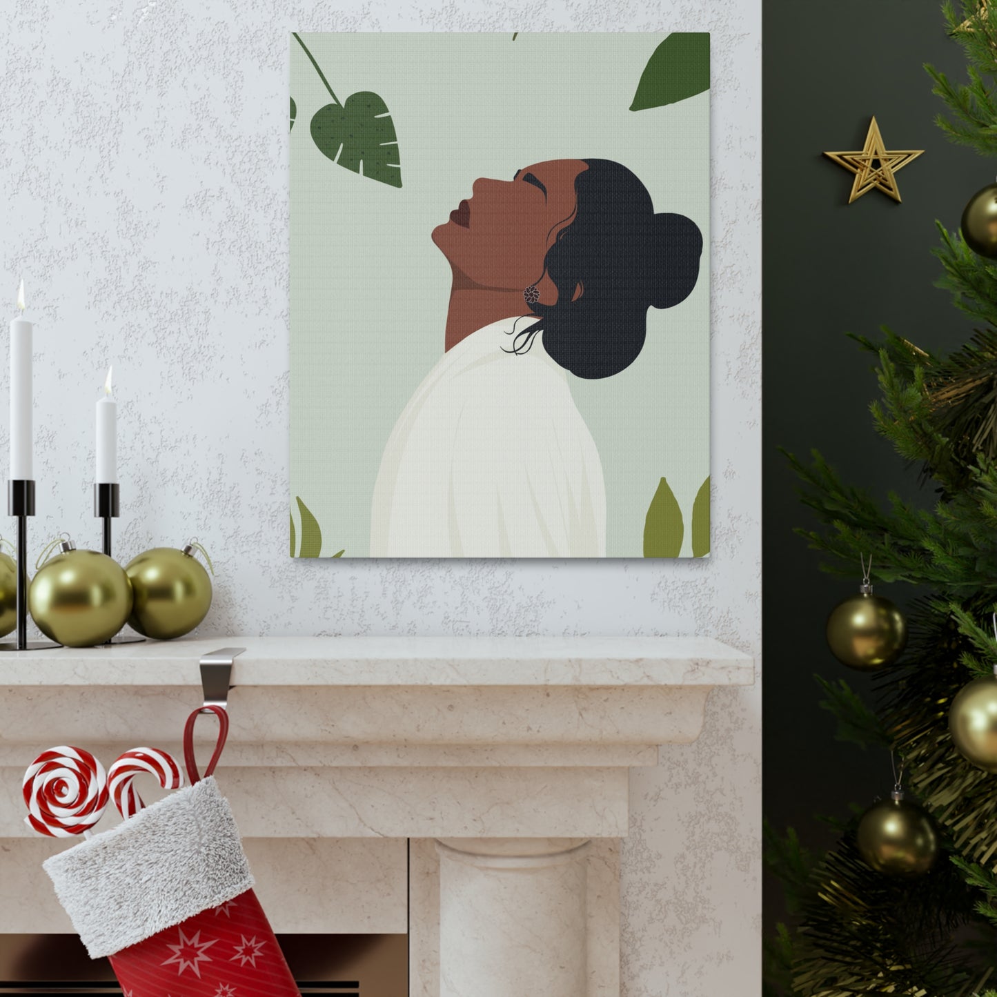 Goddess Vibes Only - Afrocentric Feminine Grace Canvas Art