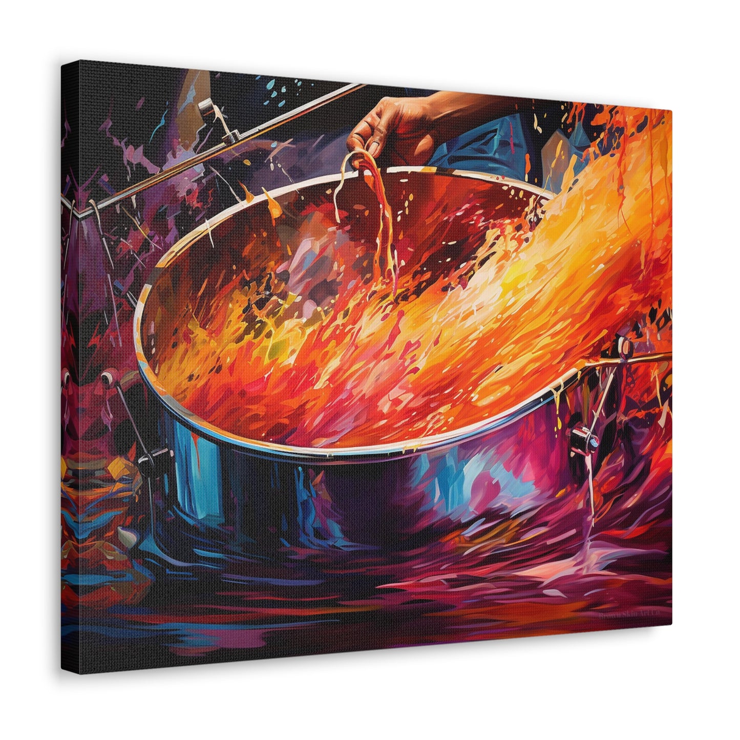 Pan Rhythms - Vibrant Caribbean Festival Mosaic Canvas