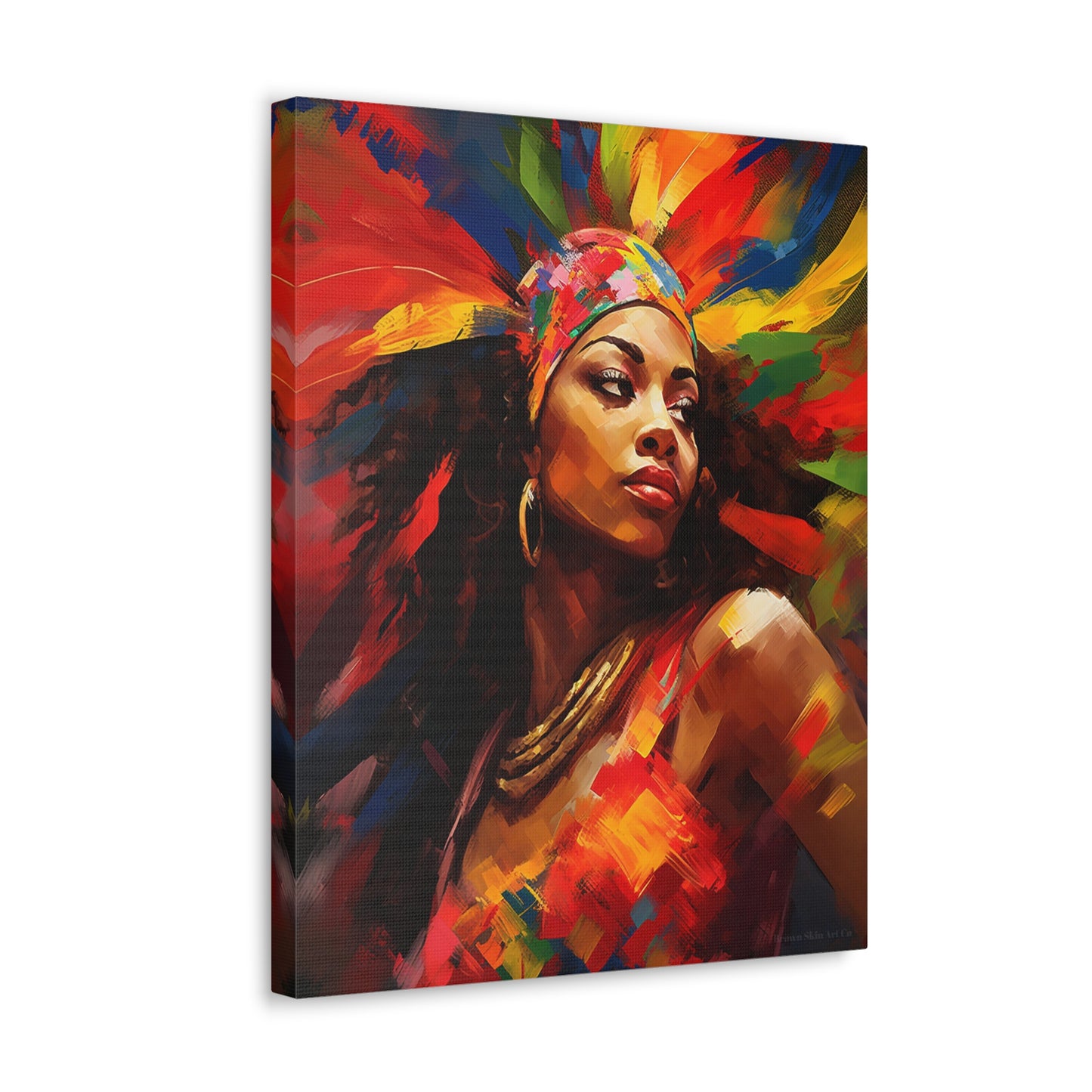 Soca Siren - Vibrant Afrocentric Canvas Artwork