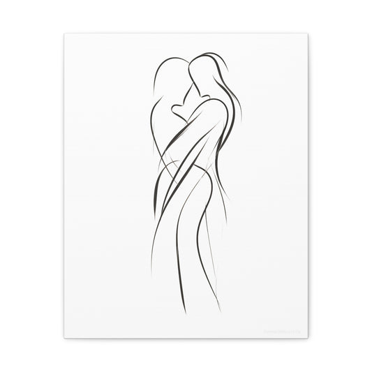 Rhythmic Love - Love's Rhythm in Lines Canvas Artwork