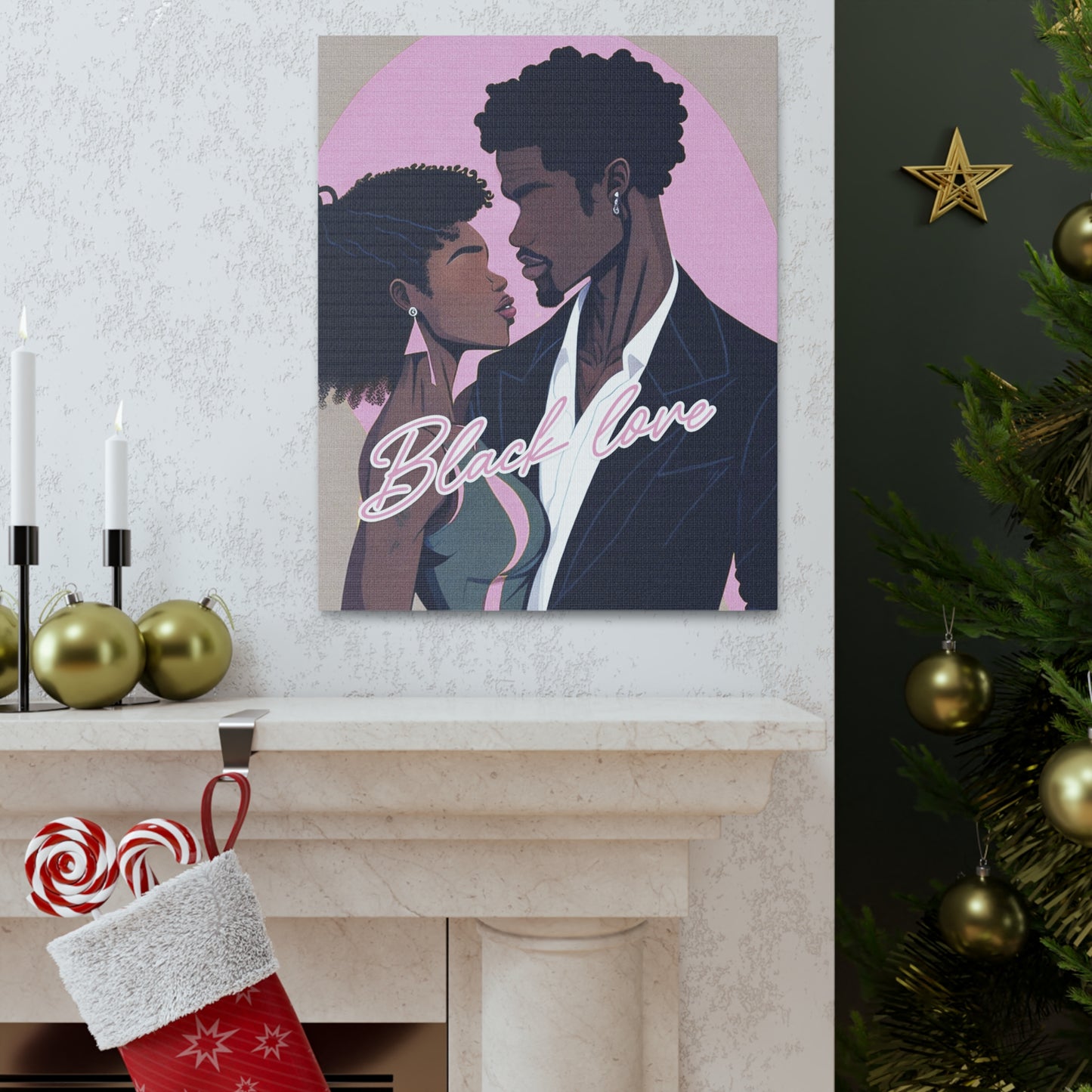 African American Couple - Passionate Black Love Artwork for Modern Spaces
