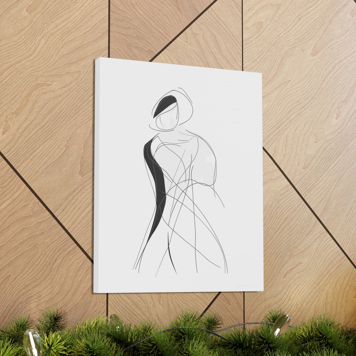 Embrace of Shadows - Lovers’ Silhouette Fusion Canvas Artwork