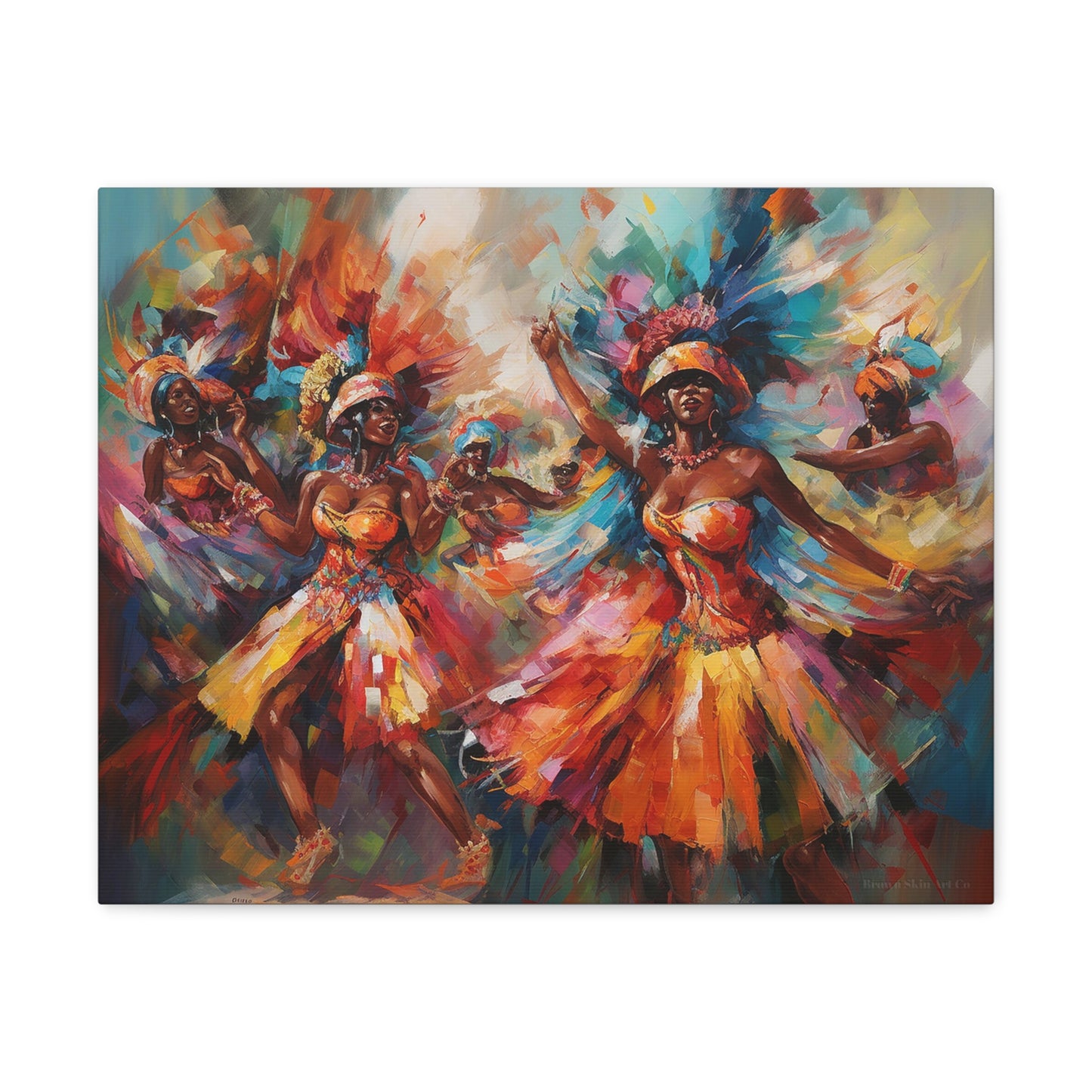 Dance of Unity - Carnival Mas Band Procession Canvas Art