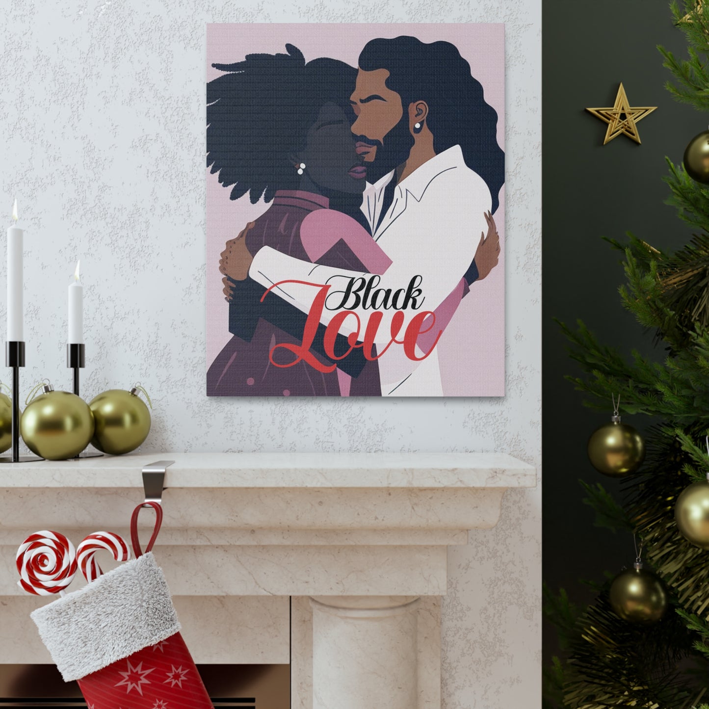 Together Forever - Romantic Black Love Wall Art for Modern Homes