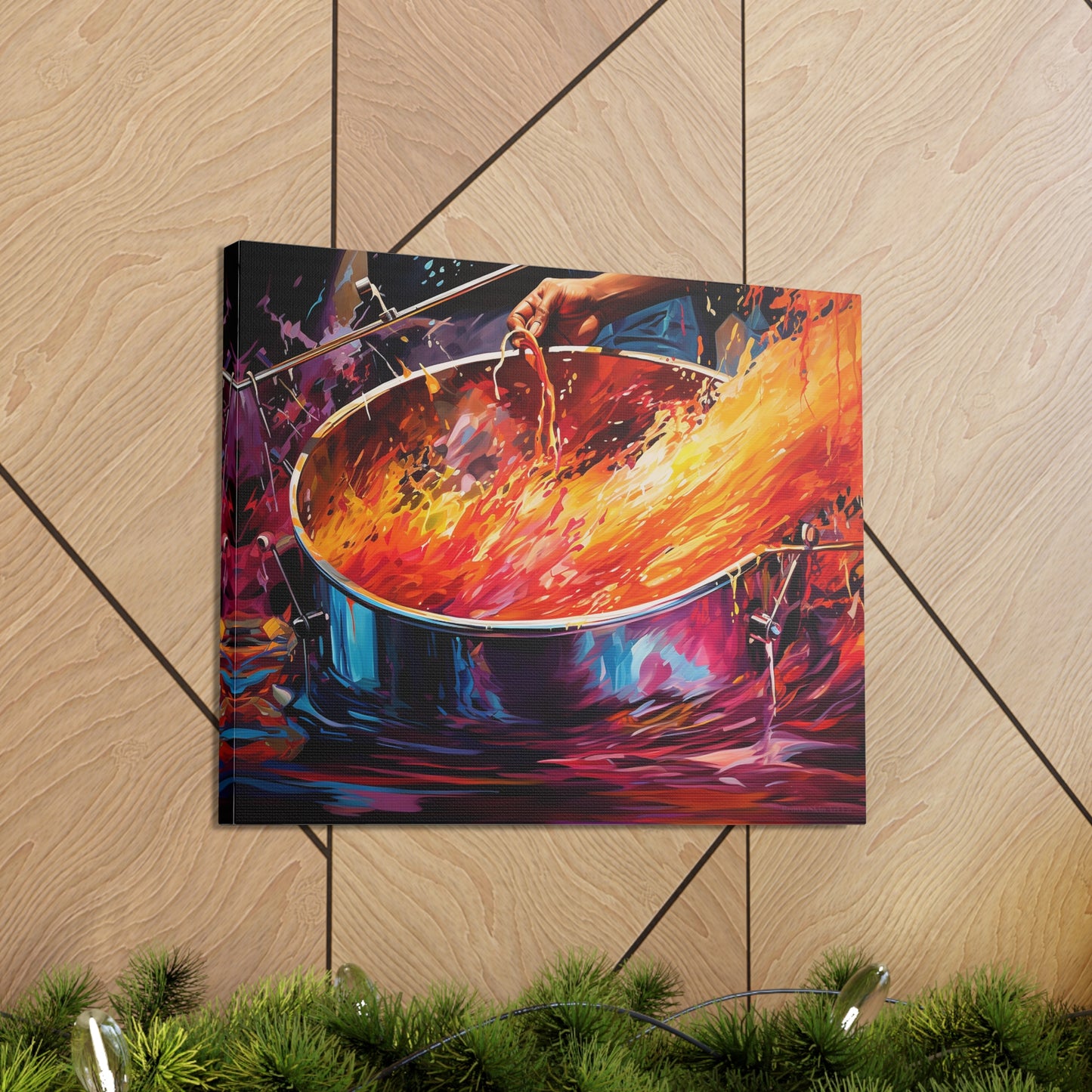 Pan Rhythms - Vibrant Caribbean Festival Mosaic Canvas