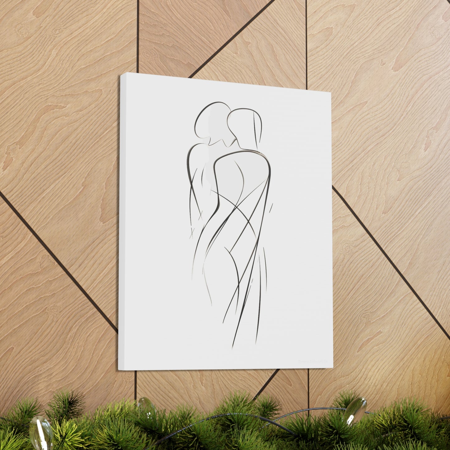 Contours of Passion - Passionate Connection Drawing Wall Art