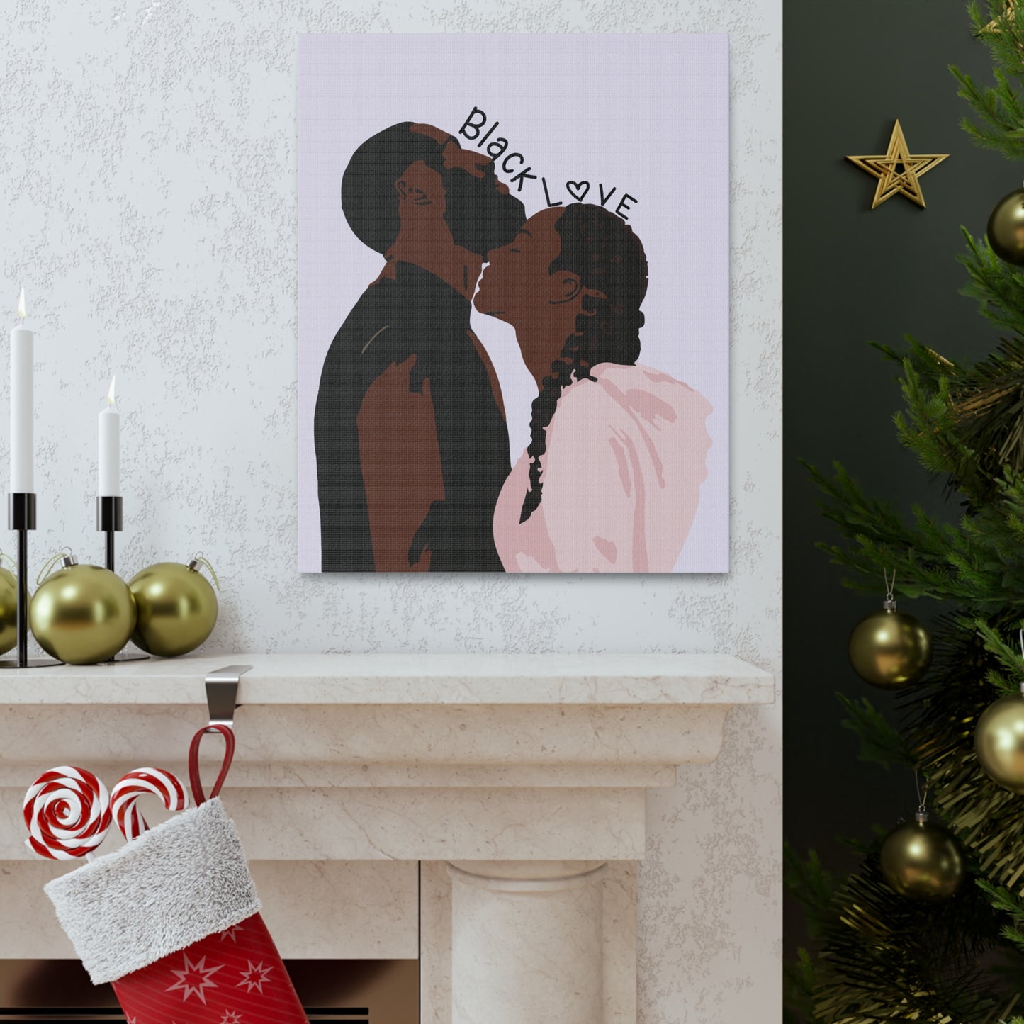 Melanin Love - Beautiful Black Couple Canvas Art for Homes