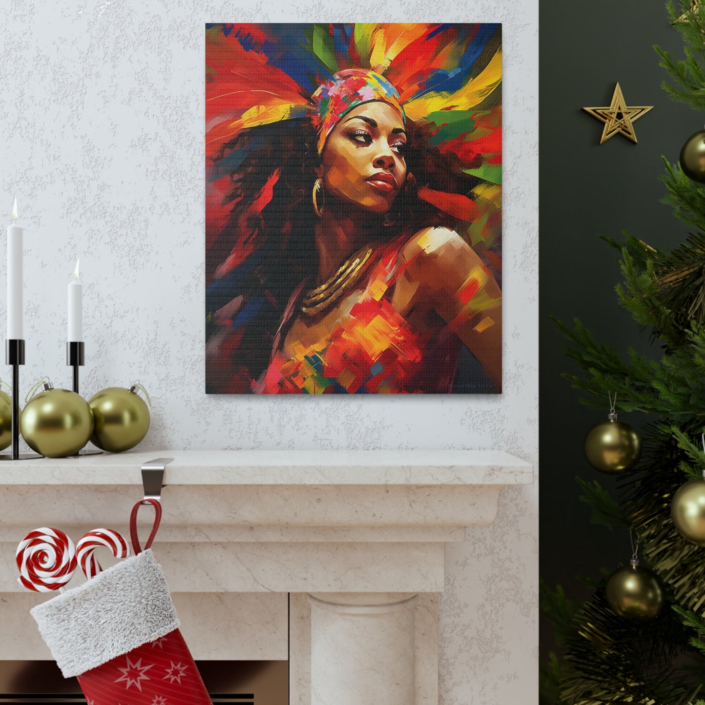 Soca Siren - Vibrant Afrocentric Canvas Artwork