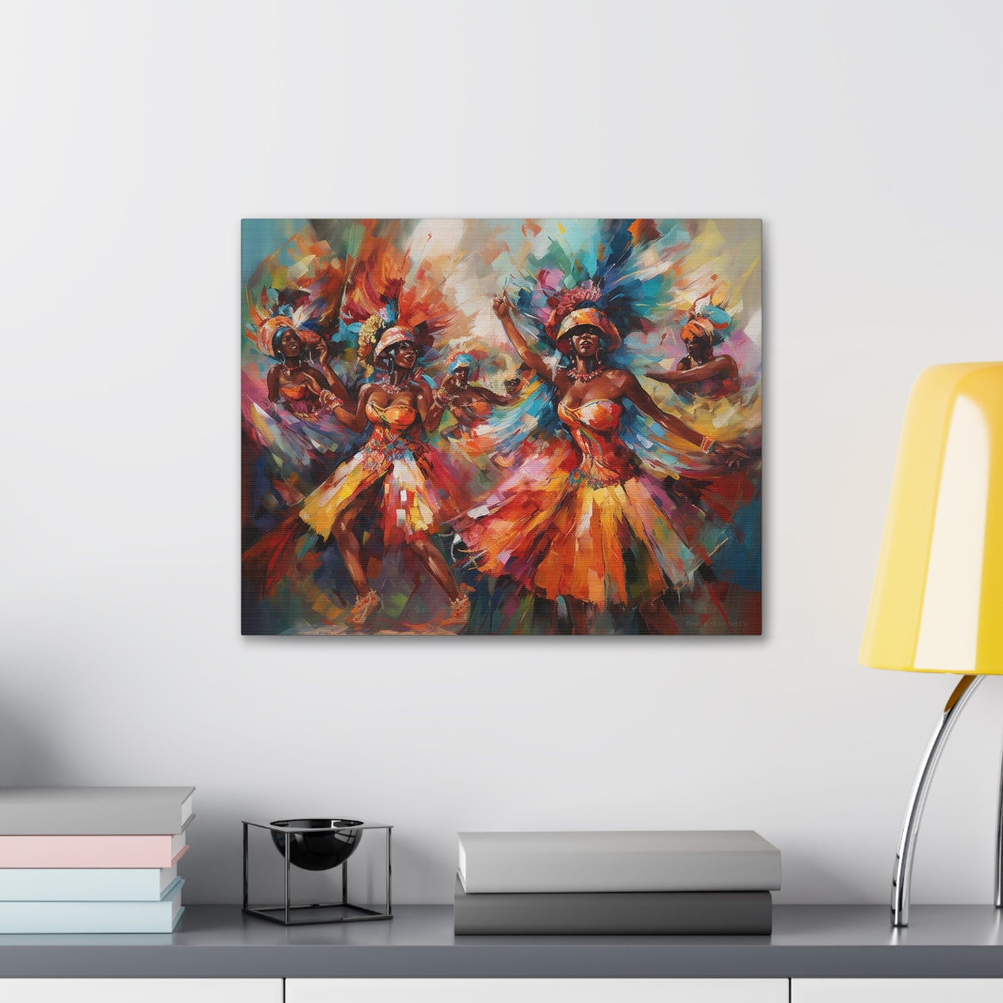 Dance of Unity - Carnival Mas Band Procession Canvas Art