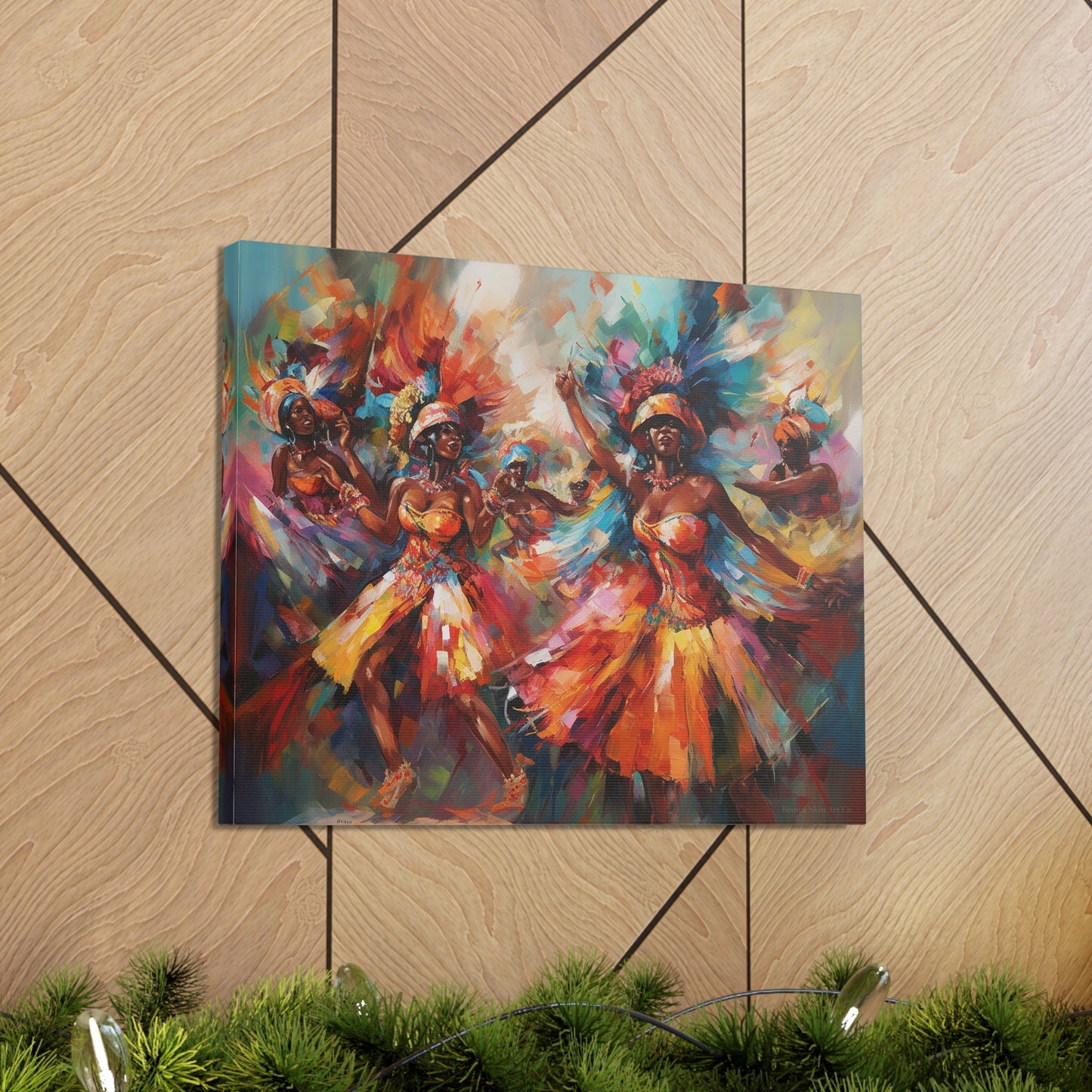 Dance of Unity - Carnival Mas Band Procession Canvas Art